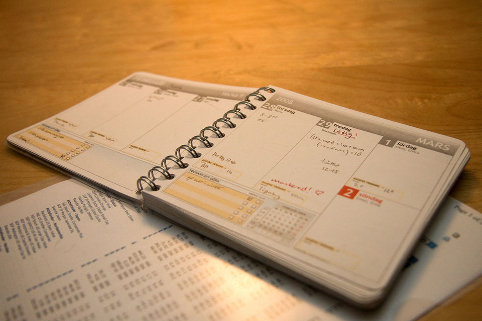 A Swedish pocket calendar from the year 2008 showing February 29